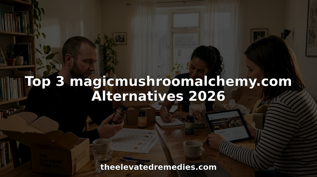 People comparing magic mushroom dispensary alternatives at a table