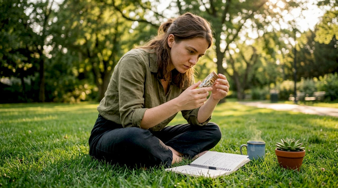 Woman preparing beginner magic mushrooms at home