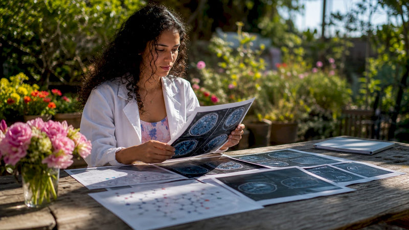 Neuroscientist studying brain and compounds