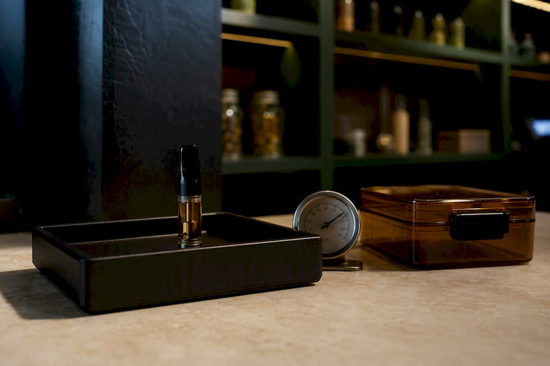 Anonymous vape cartridge stored upright