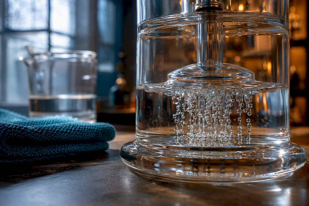 Close-up of bubbles in a glass percolator