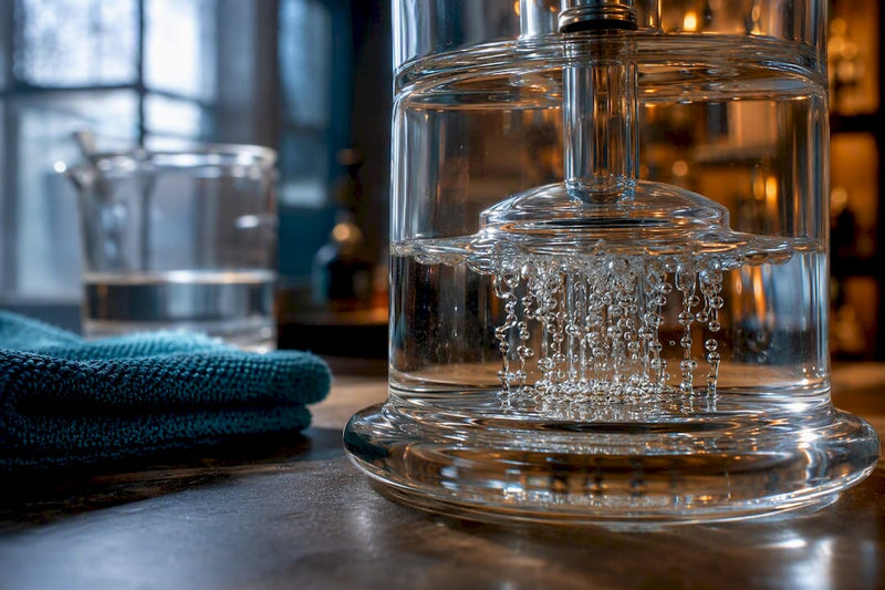 Close-up of bubbles in a glass percolator