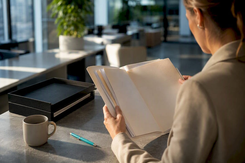 HR professional reviewing workplace substance policy
