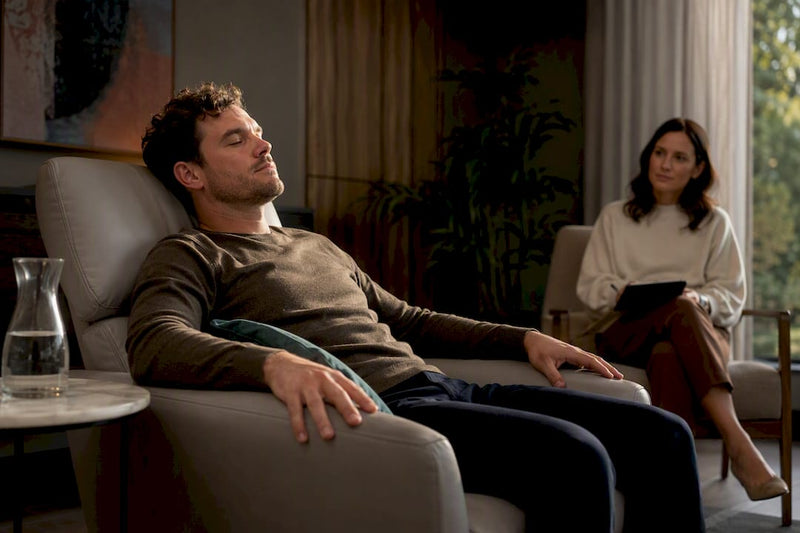 Supervised clinical therapy room during psilocybin trial