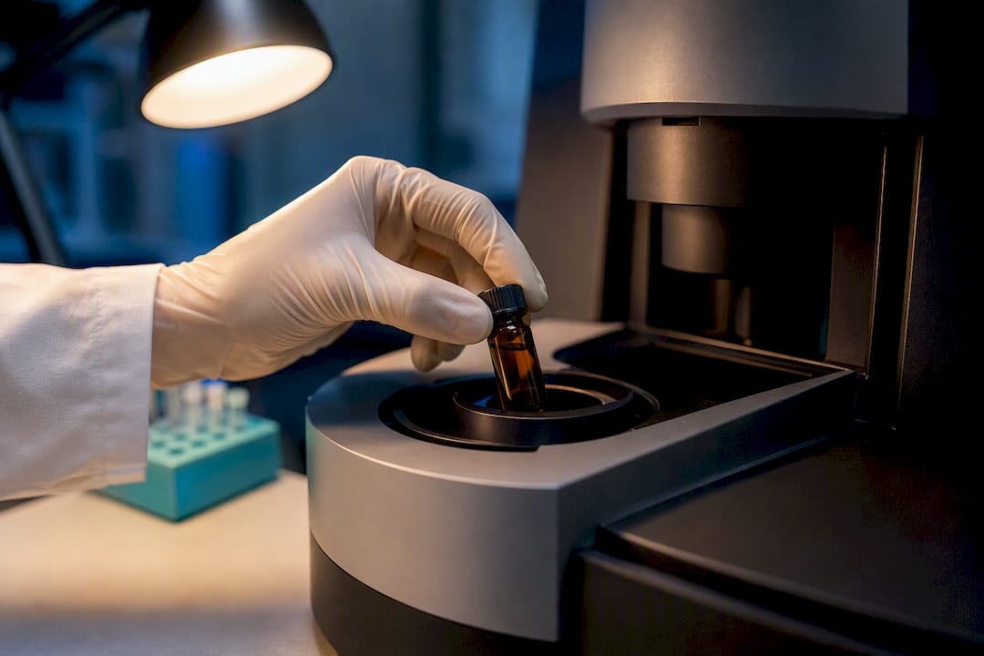Anonymous CBD sample in testing lab