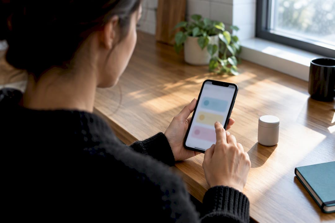 Person tracking a morning dosing routine